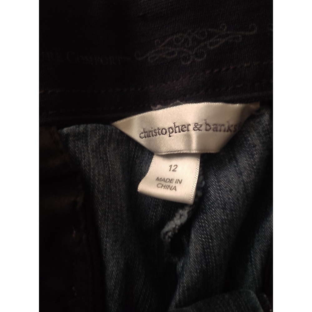 Christopher & Banks Signature Comfort Dark Wash Denim Capris Womens 12 Cropped - Picture 5 of 5